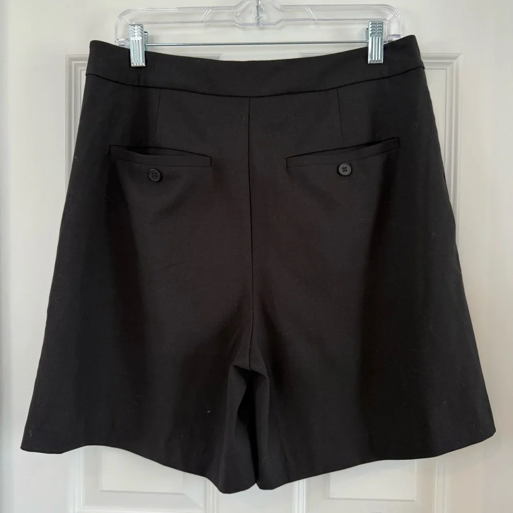 Sophie Rue High Waist Pleated Shorts Size Large In Black